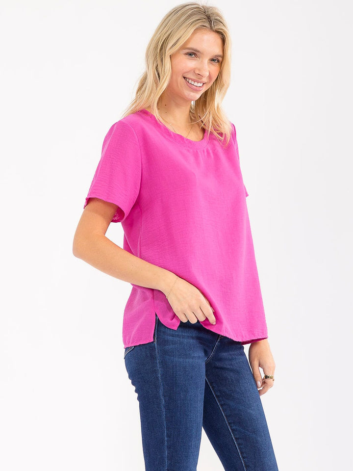 WOMEN'S SHORT SLEEVE SOLID TOP