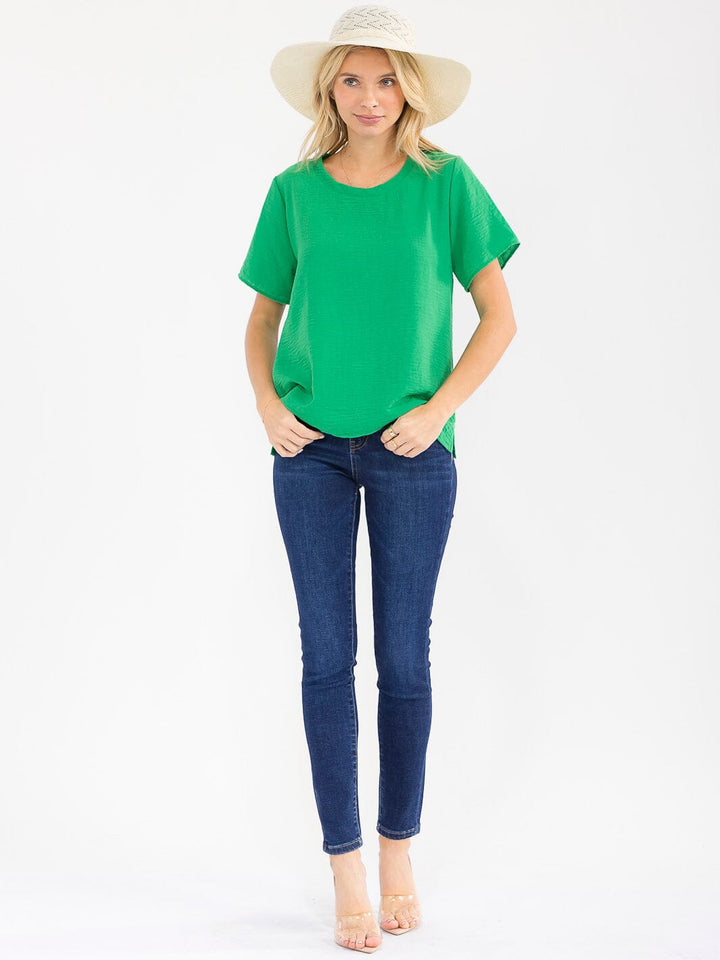 WOMEN'S SHORT SLEEVE SOLID TOP