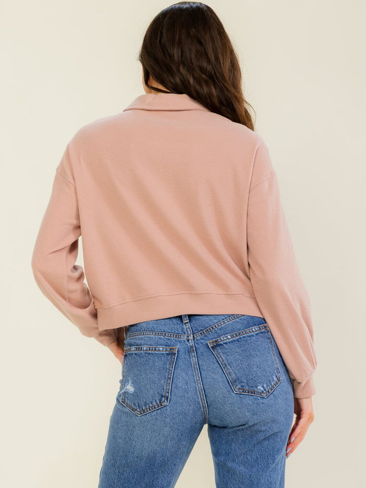 WOMEN'S LONG SLEEVE BUTTON UP TOP