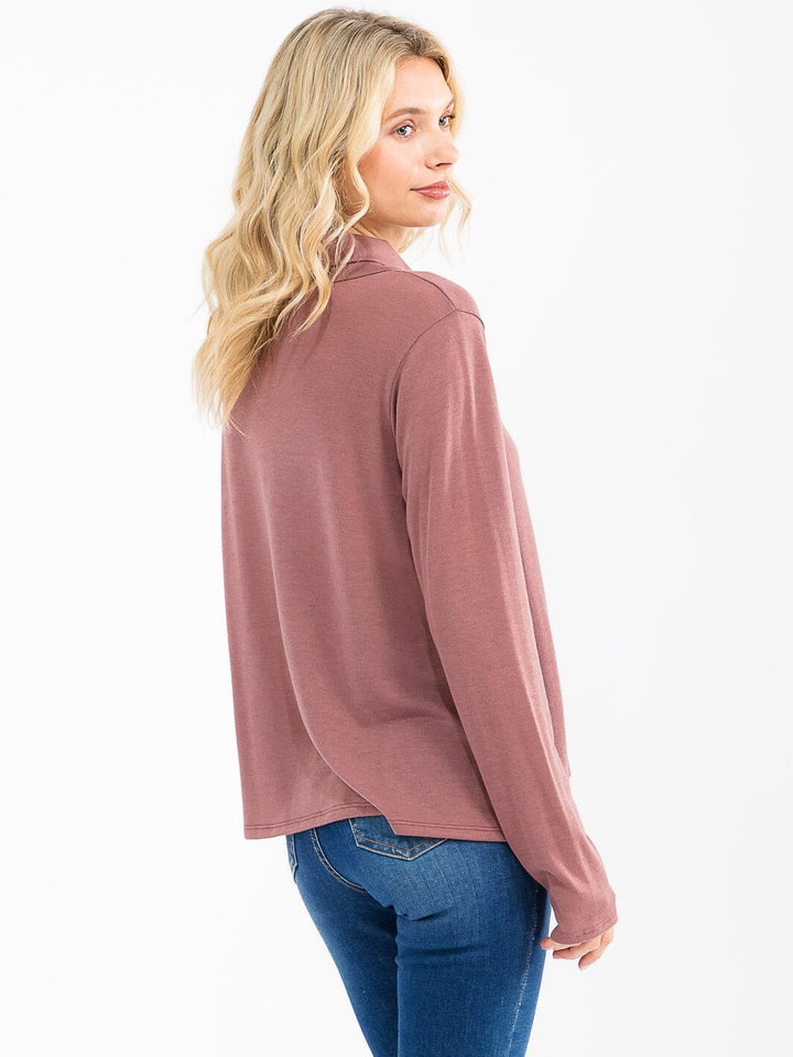 WOMEN'S LONG SLEEVE TURTLE NECK TOP
