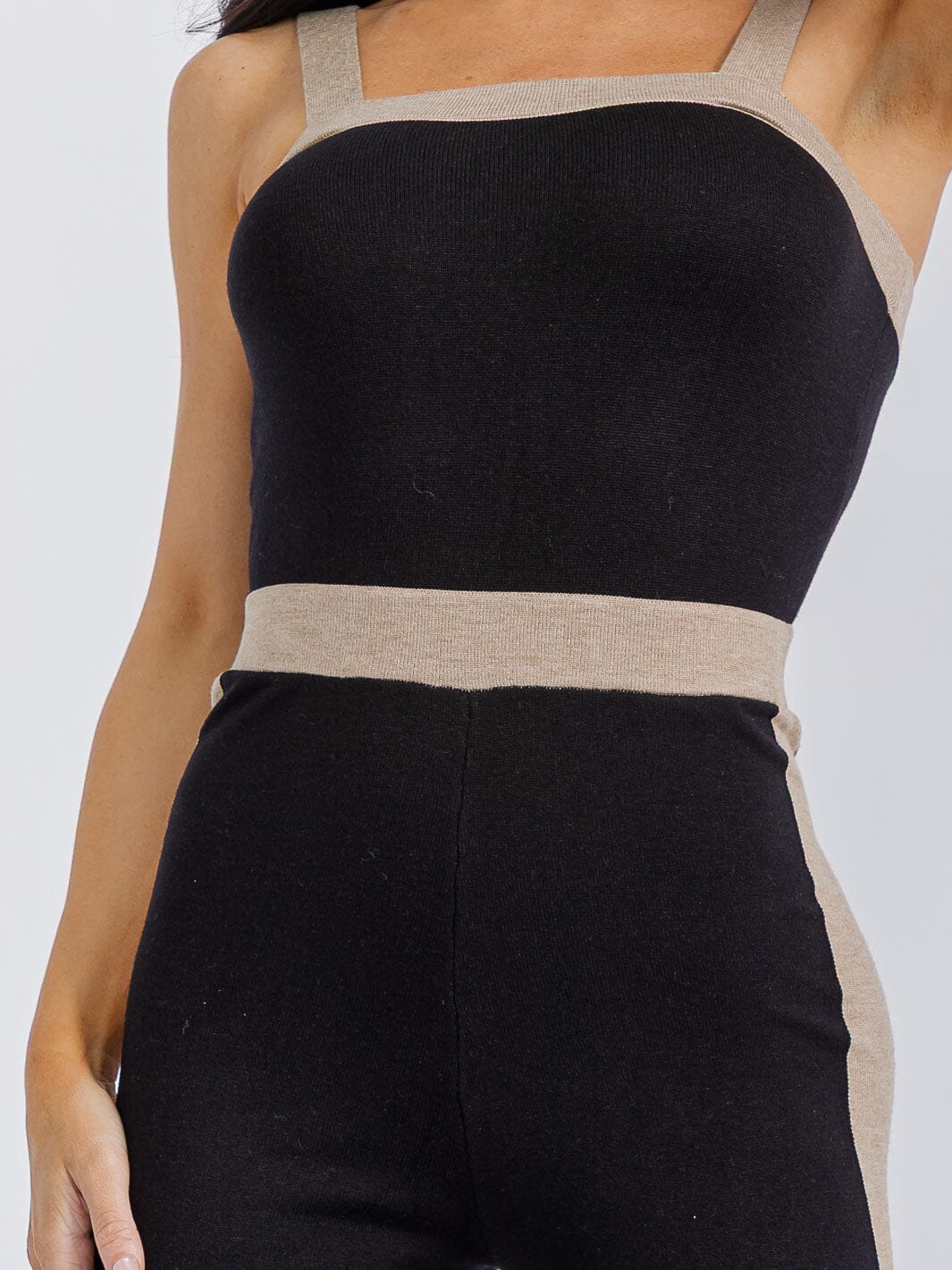 WOMEN'S SLEEVELESS COLORBLOCK WIDE LEG JUMPSUIT