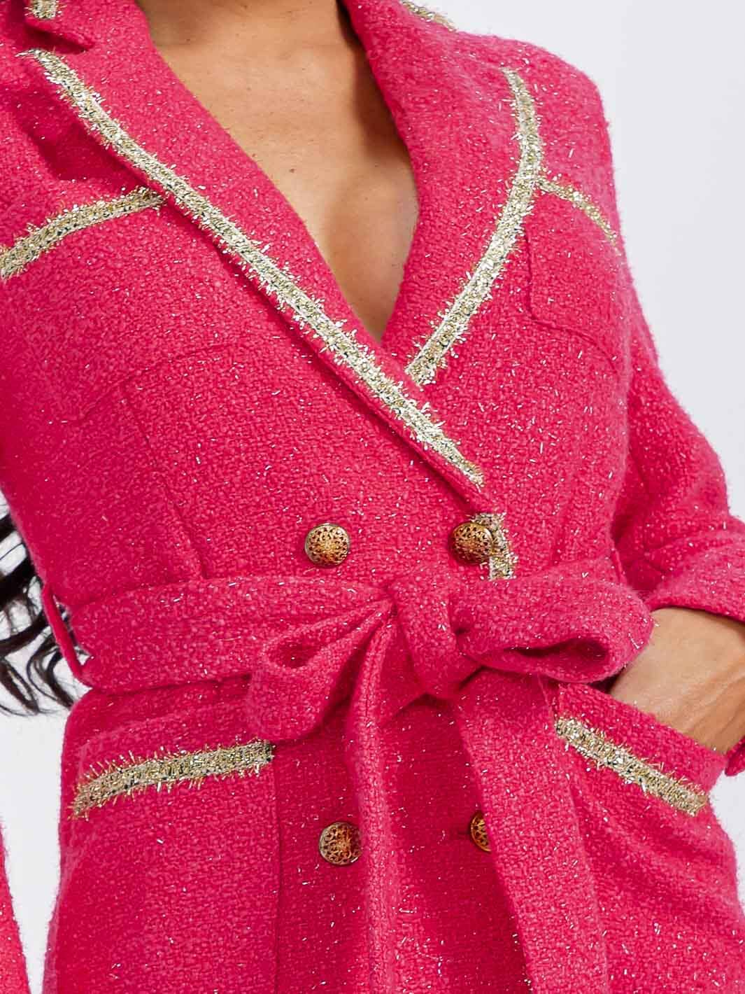 WOMEN'S LONG SLEEVE BUTTON CLOSURE SELF TIE MIDI DRESS