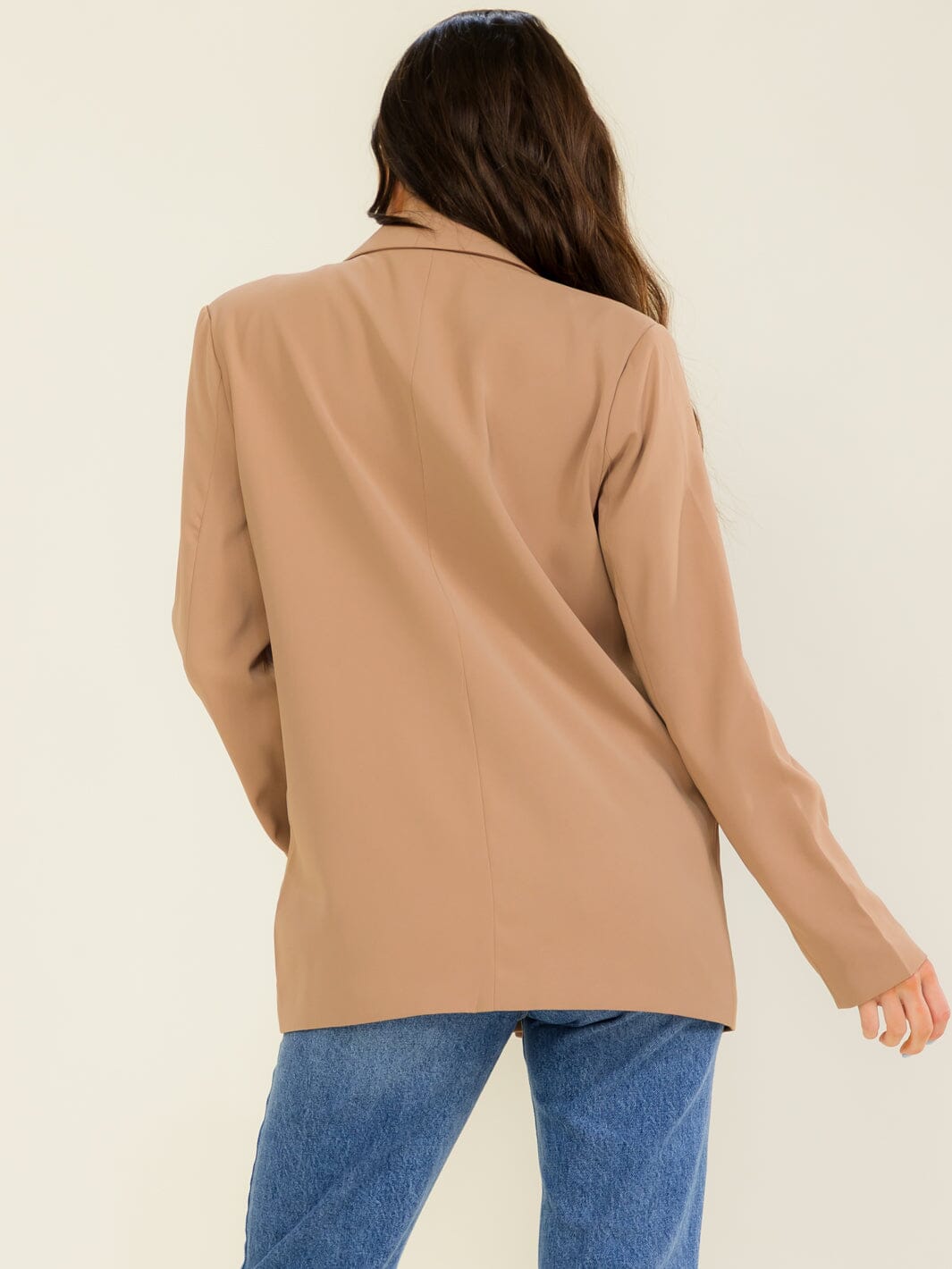 ENTRO WOMEN'S LONG SLEEVE BUTTON CLOSURE FRONT POCKETS BLAZER