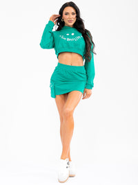 WOMEN'S LONG SLEEVE HOODIE & ELASTIC WAIST SKIRT GRAPHIC 2PC. SET
