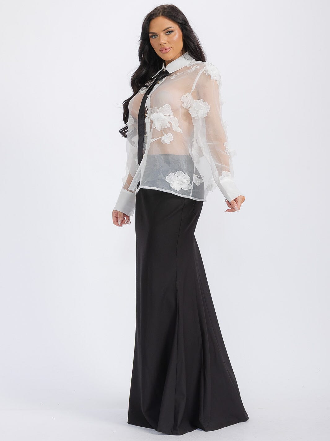 WOMEN'S LONG SLEEVE BLOUSE & MAXI SKIRT 2PC. SET