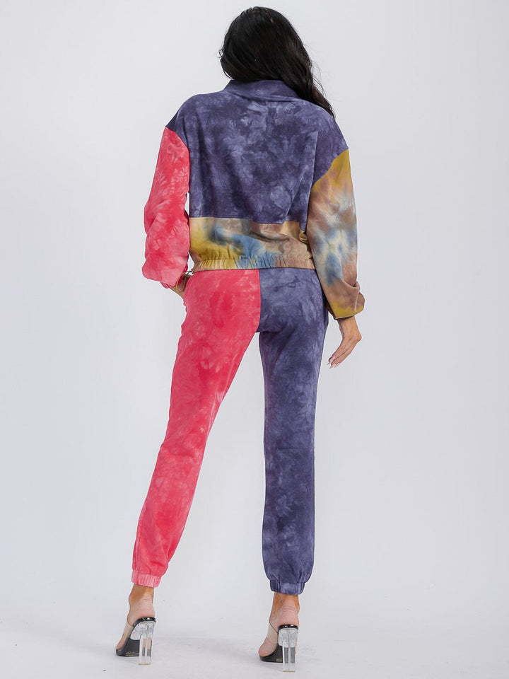 WOMEN'S LONG SLEEVE SWEATER & ELASTIC WAIST TIE DYE 2PC. SET
