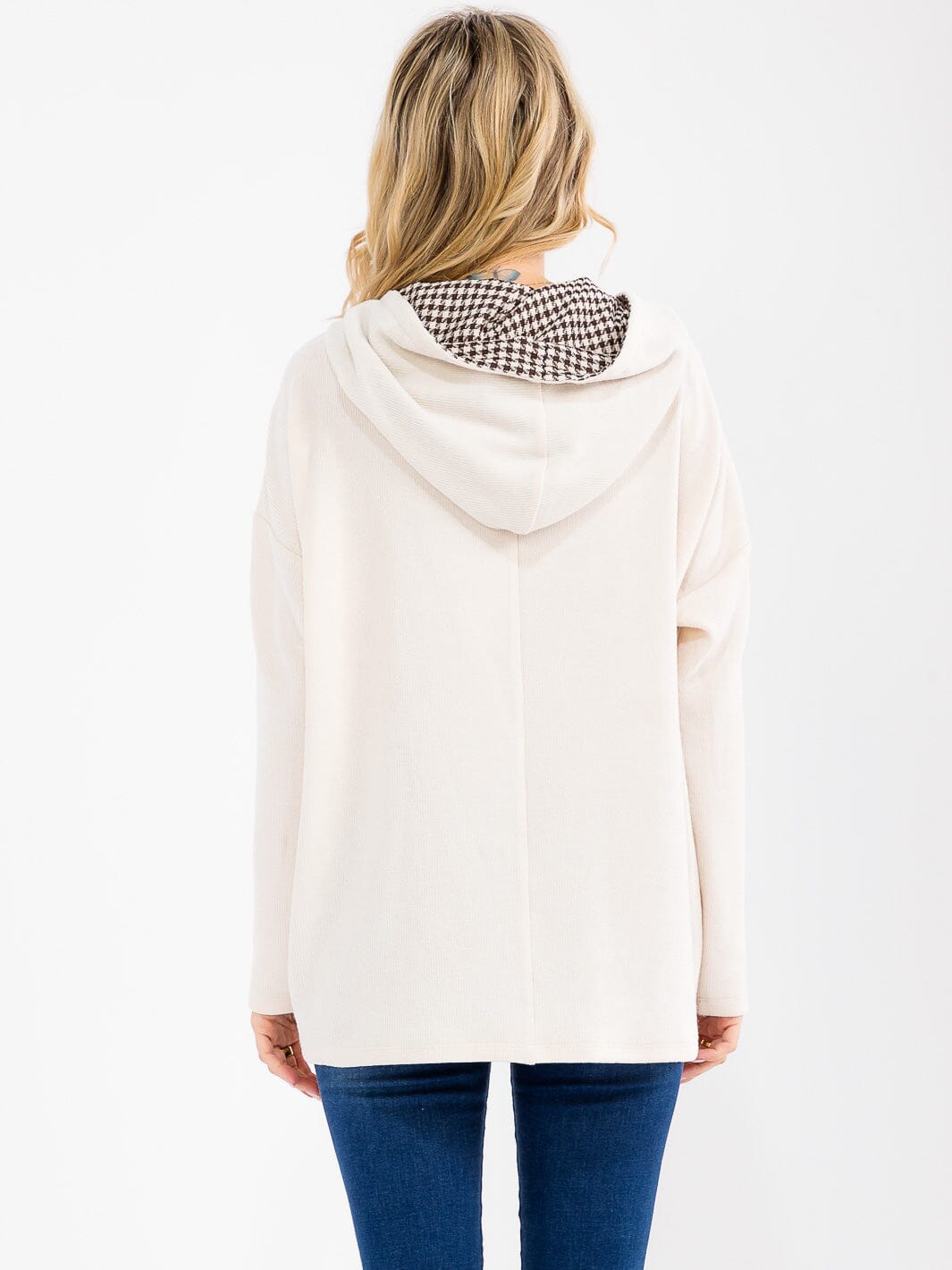 WOMEN'S LONG SLEEVE ZIP UP FRONT POCKET HOODED PULLOVER SWEATER