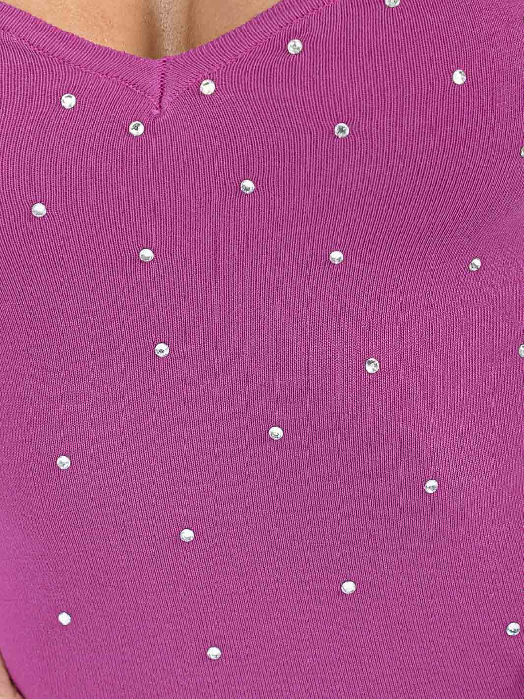 WOMEN'S SLEEVELESS V-NECK BODYCON STUDS MINI DRESS