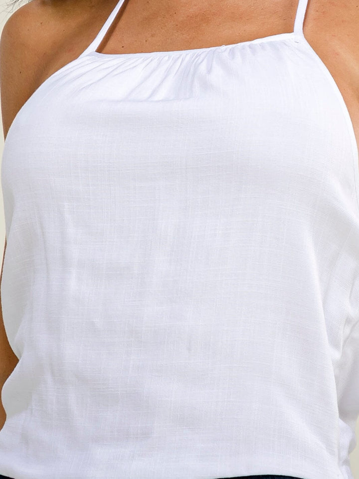 WOMEN'S SLEEVELESS HALTER NECK OPEN BACK TOP