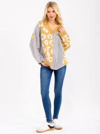 WOMEN'S LONG SLEEVE V-NECK KNIT PULLOVER SWEATER