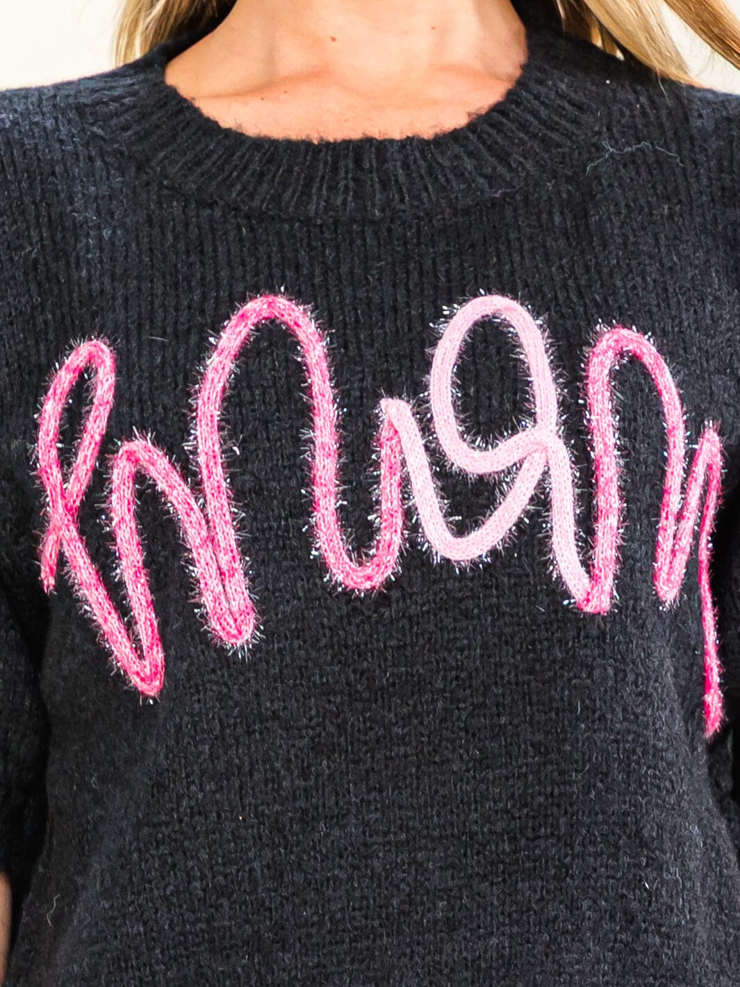 WOMEN'S SHORT SLEEVE MOM SWEATER TOP
