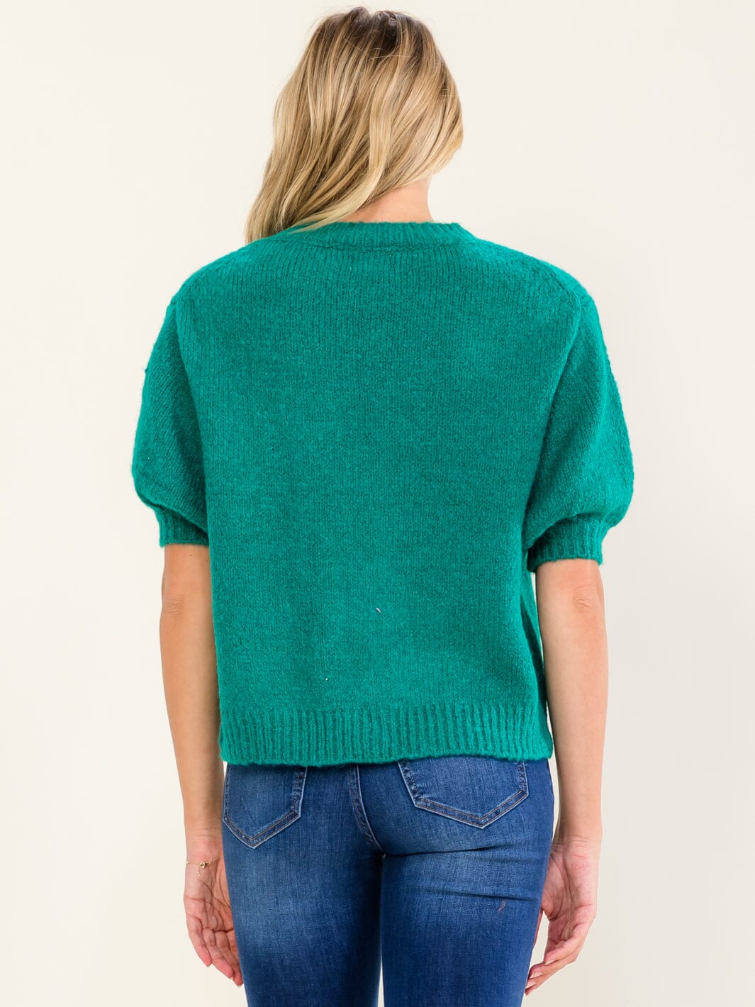WOMEN'S SHORT SLEEVE MOM SWEATER TOP