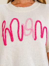 WOMEN'S SHORT SLEEVE MOM SWEATER TOP