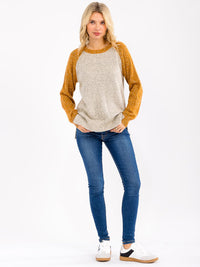WOMEN'S LONG SLEEVE COLORBLOCK PULLOVER SWEATER