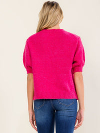 WOMEN'S SHORT SLEEVE MOM SWEATER TOP