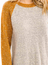 WOMEN'S LONG SLEEVE COLORBLOCK PULLOVER SWEATER