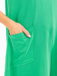 WOMEN'S SLEEVELESS FRONT POCKETS V-NECK ROMPER