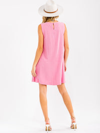 WOMEN'S SLEEVELESS FRONT POCKET TUNIC MINI DRESS