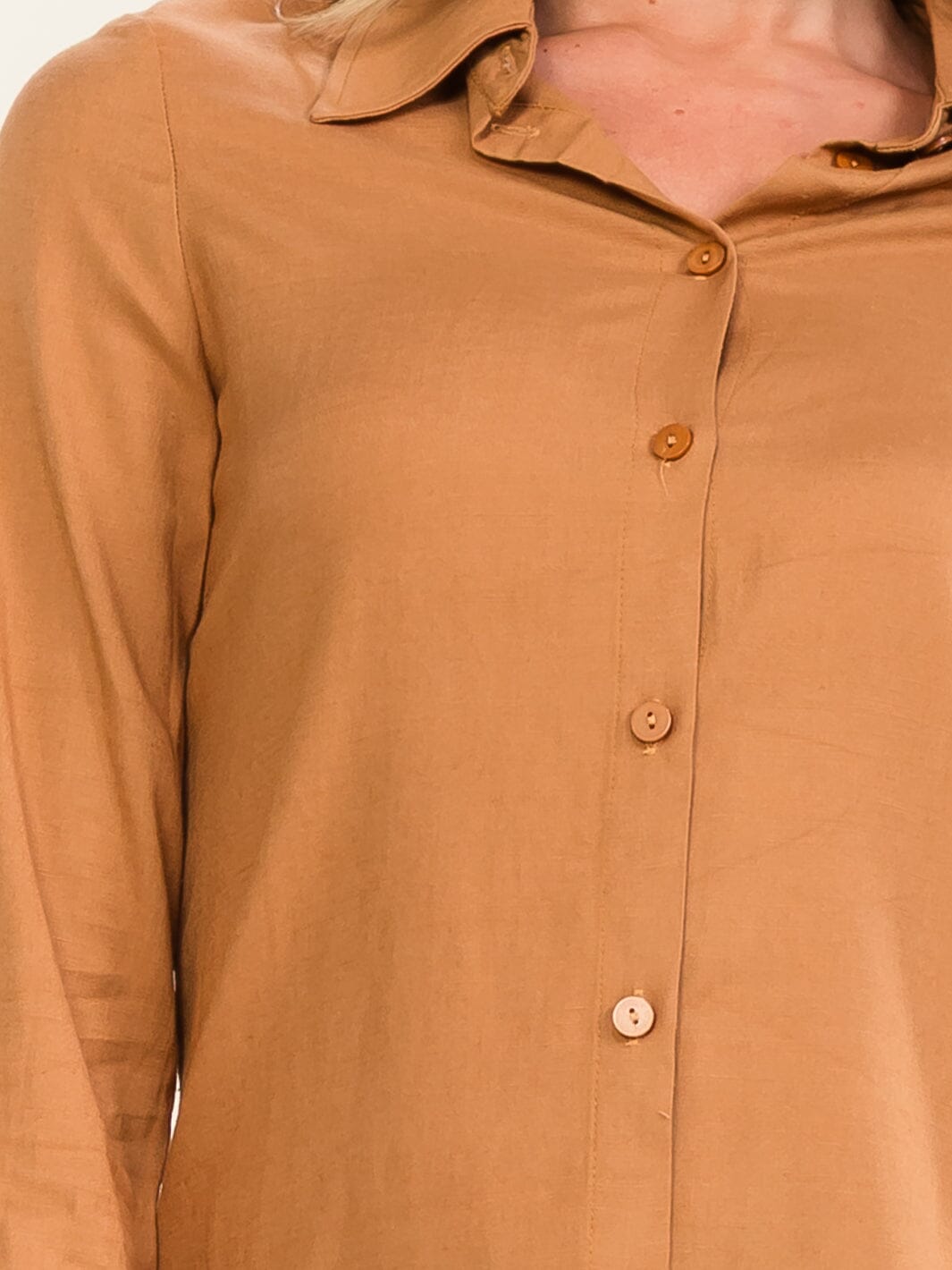 ******WOMEN'S LONG SLEEVE BUTTON UP LINEN BLOUSE