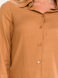 ******WOMEN'S LONG SLEEVE BUTTON UP LINEN BLOUSE