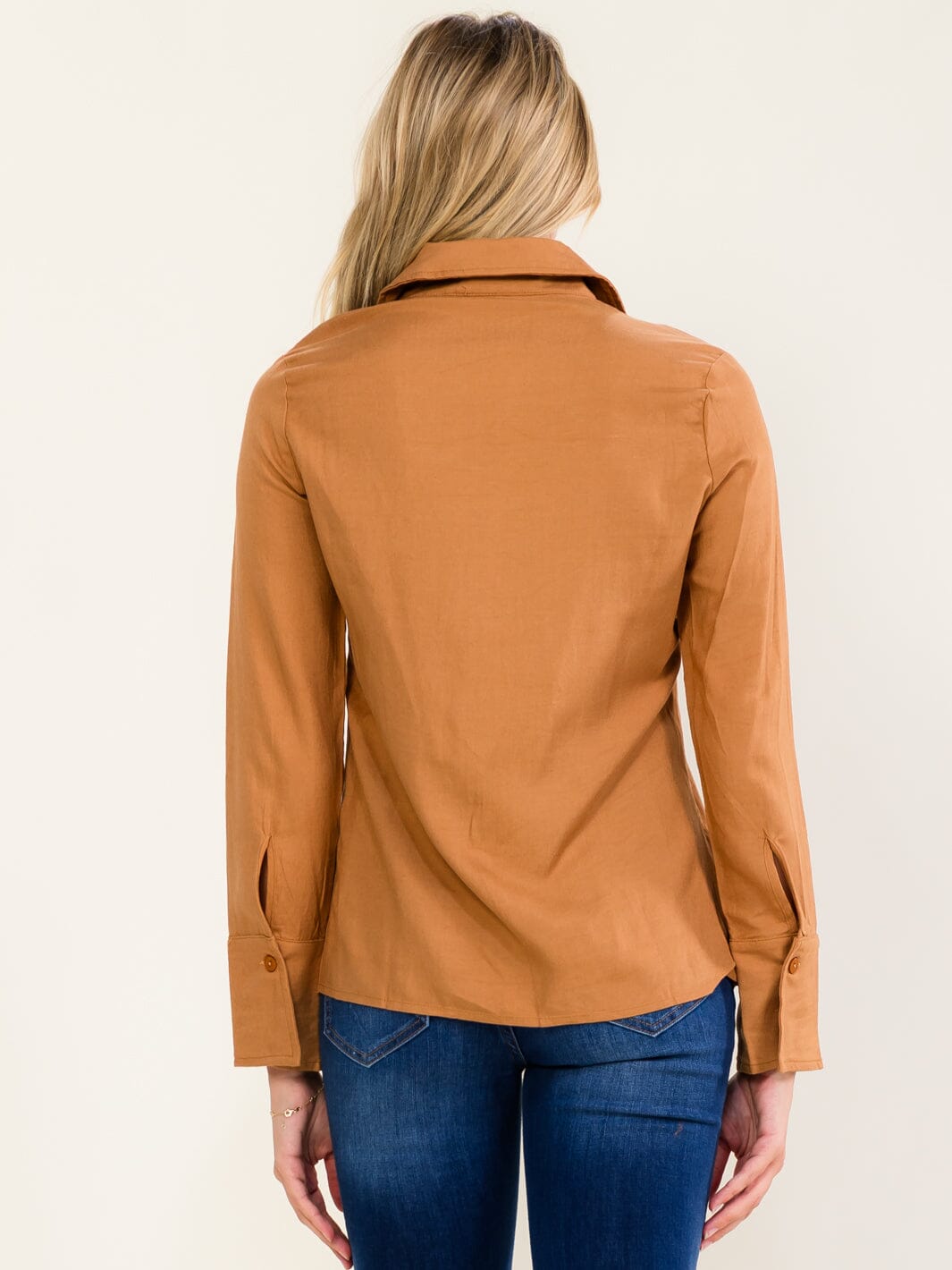 ******WOMEN'S LONG SLEEVE BUTTON UP LINEN BLOUSE
