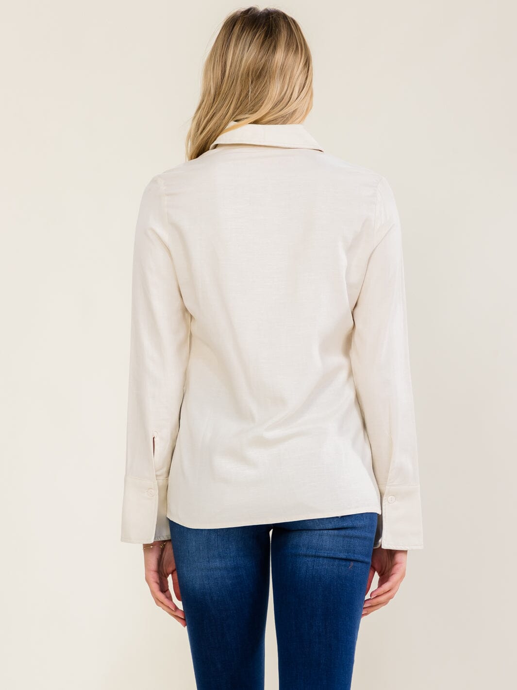 ******WOMEN'S LONG SLEEVE BUTTON UP LINEN BLOUSE