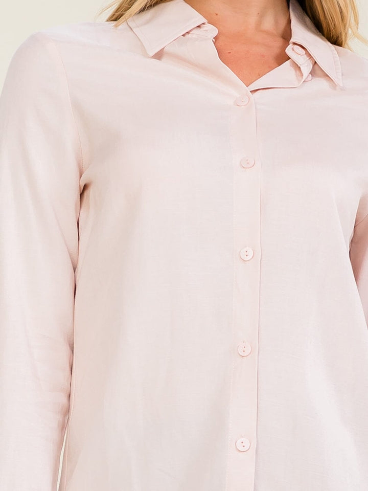 ******WOMEN'S LONG SLEEVE BUTTON UP LINEN BLOUSE