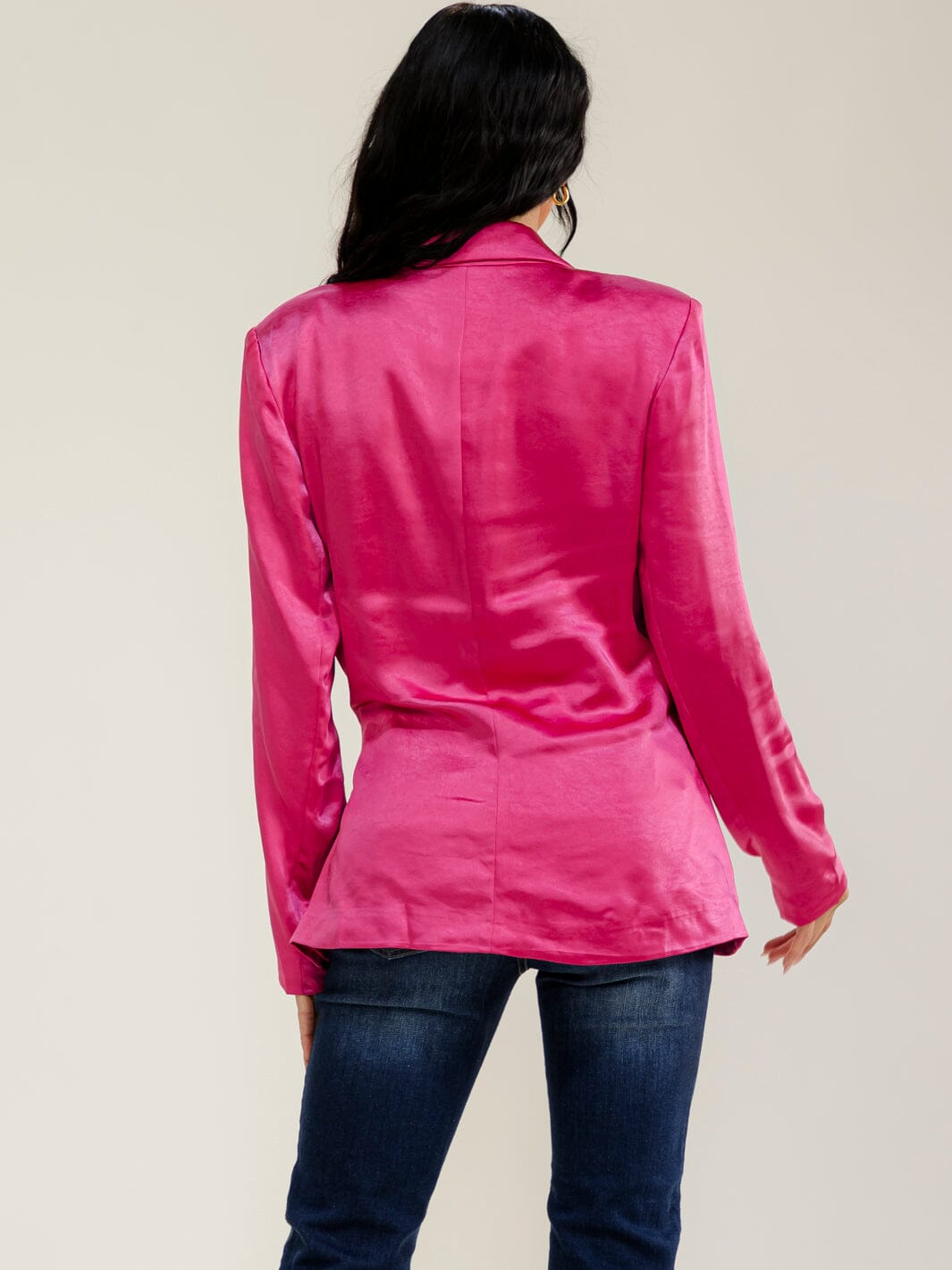 WOMEN'S LONG SLEEVE V-NECK SELF TIE WRAP BLAZER