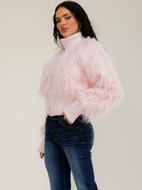 WOMEN'S LONG SLEEVE ZIP UP FUZZY JACKET
