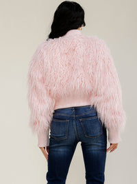 WOMEN'S LONG SLEEVE ZIP UP FUZZY JACKET