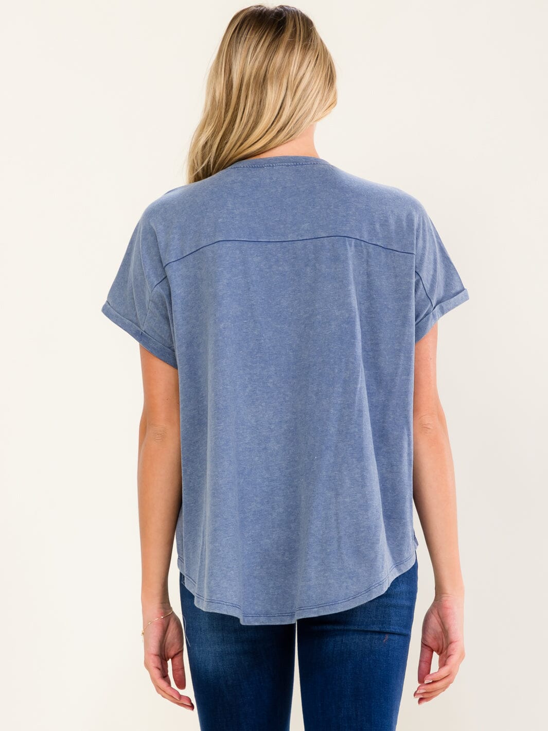 WOMEN'S SHORT SLEEVE HIGH-LOW MERICA TOP