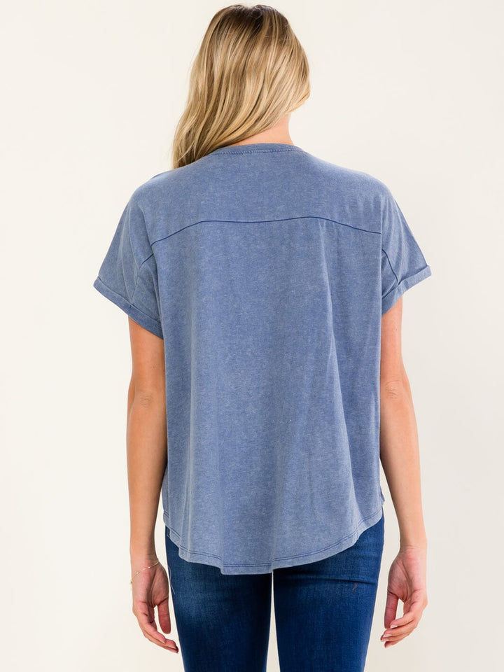 WOMEN'S SHORT SLEEVE HIGH-LOW MERICA TOP