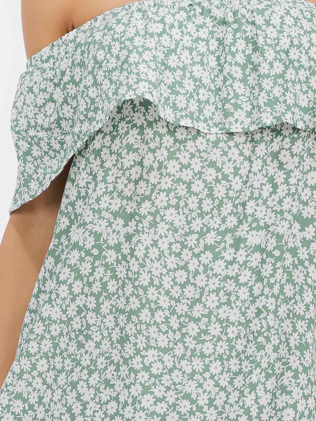 WOMEN'S SLEEVELESS OFF SHOULDER FLORAL MINI DRESS