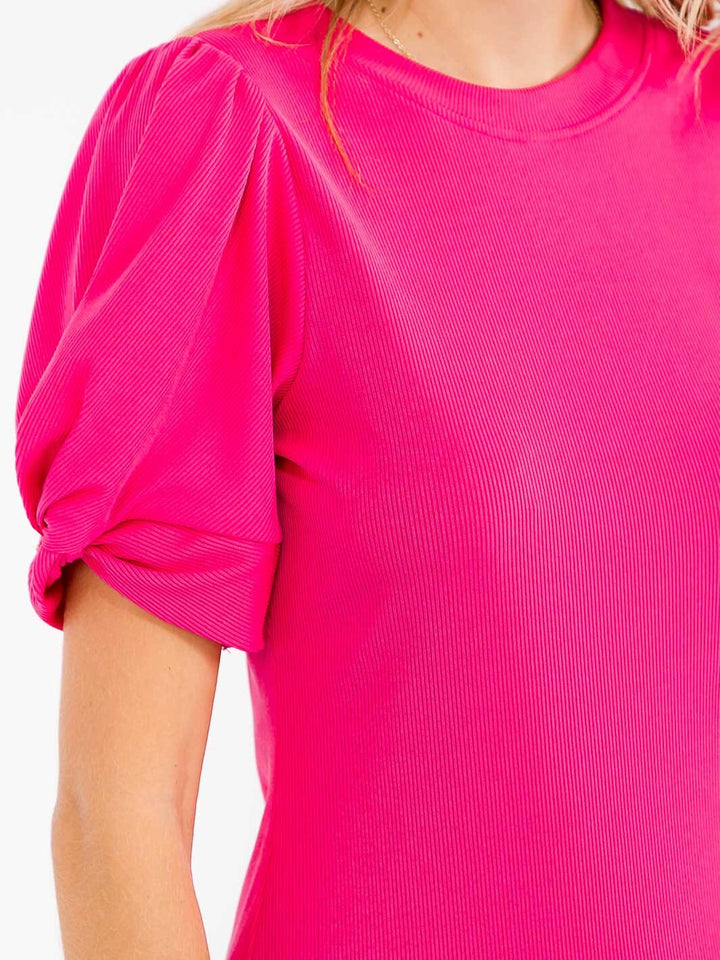 WOMEN'S SHORT PUFF SLEEVE BLOUSE