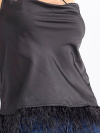 WOMEN'S SLEEVELESS OPEN BACK TRIM DETAILED TOP