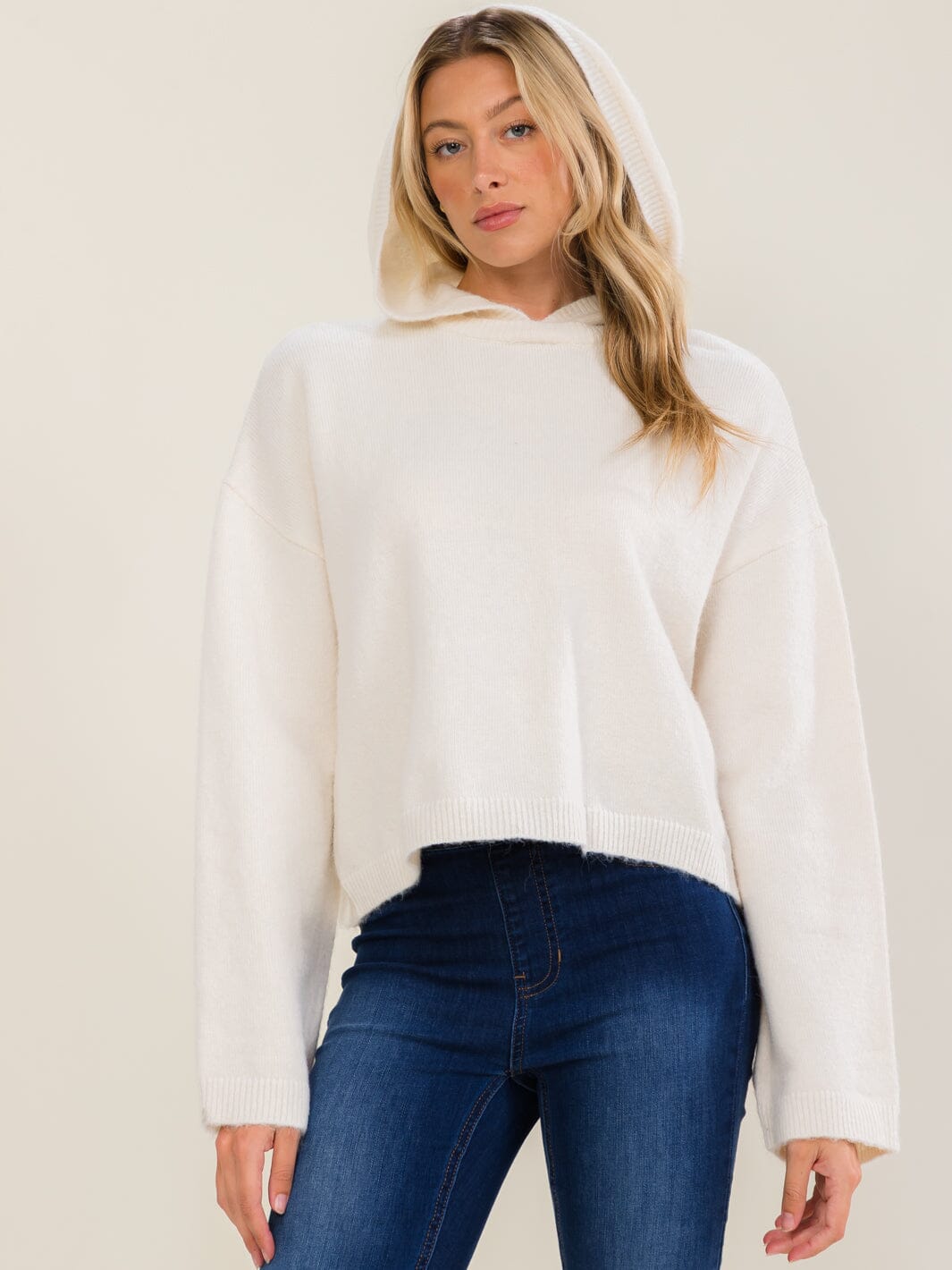 WOMEN'S LONG SLEEVE HOODED PULLOVER SWEATER