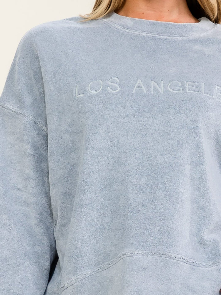 WOMEN'S LONG SLEEVE LOS ANGELES GRAPHIC PULLOVER SWEATER