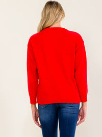 WOMEN'S LONG SLEEVE HO HO HO GRAPHIC PULLOVER SWEATER