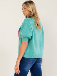 WOMEN'S SHORT SLEEVE IT'S MY BIRTHDAY SWEATER TOP