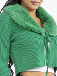 WOMEN'S LONG SLEEVE OPEN FRONT RIBBED CARDIGAN