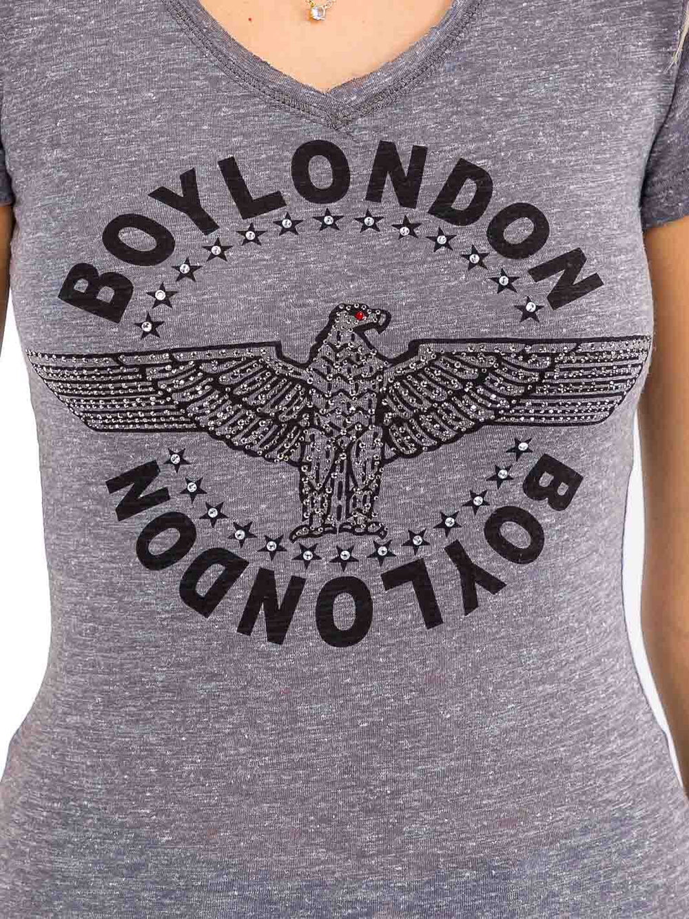 WOMEN'S SHORT SLEEVE V-NECK GRAPHIC TOP