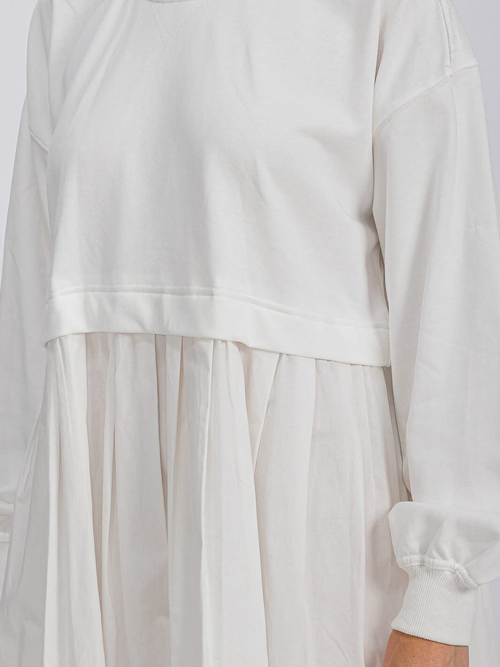 WOMEN'S LONG SLEEVE TUNIC CONTRAST COLORBLOCK MINI DRESS