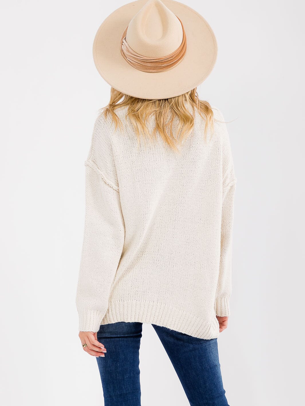 WOMEN'S LONG SLEEVE TURTLE NECK KNIT PULLOVER SWEATER