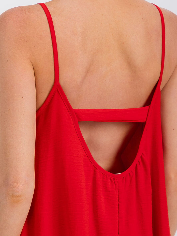 WOMEN'S SLEEVELESS OPEN BACK HIGH-LOW MAXI DRESS