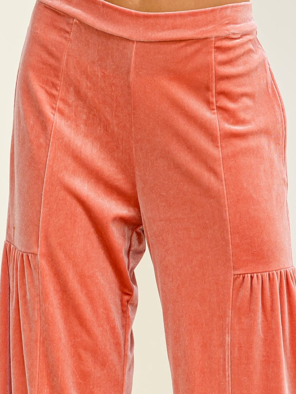 WOMEN'S ELASTIC WAIST TIERED WIDE LEG PANTS