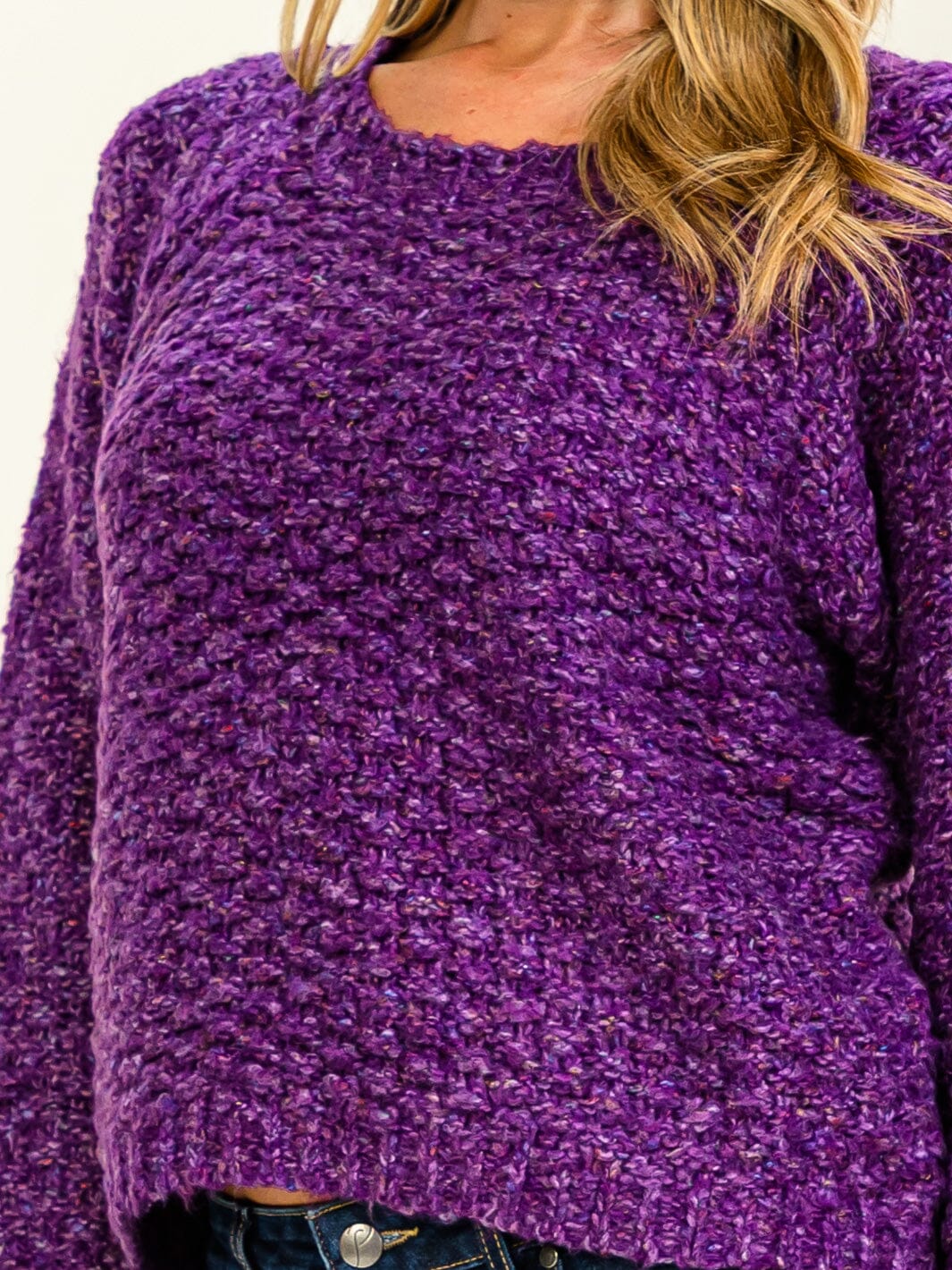 WOMEN'S LONG SLEEVE KNIT PULLOVER SWEATER