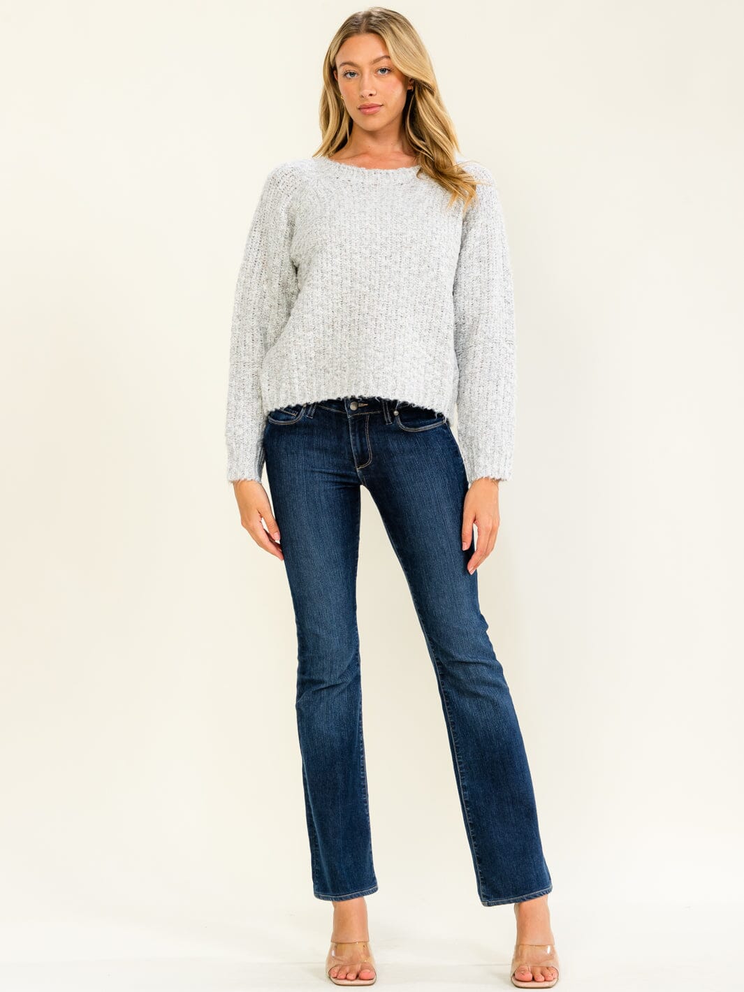 WOMEN'S LONG SLEEVE KNIT PULLOVER SWEATER