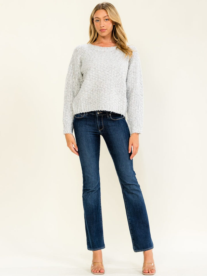 WOMEN'S LONG SLEEVE KNIT PULLOVER SWEATER