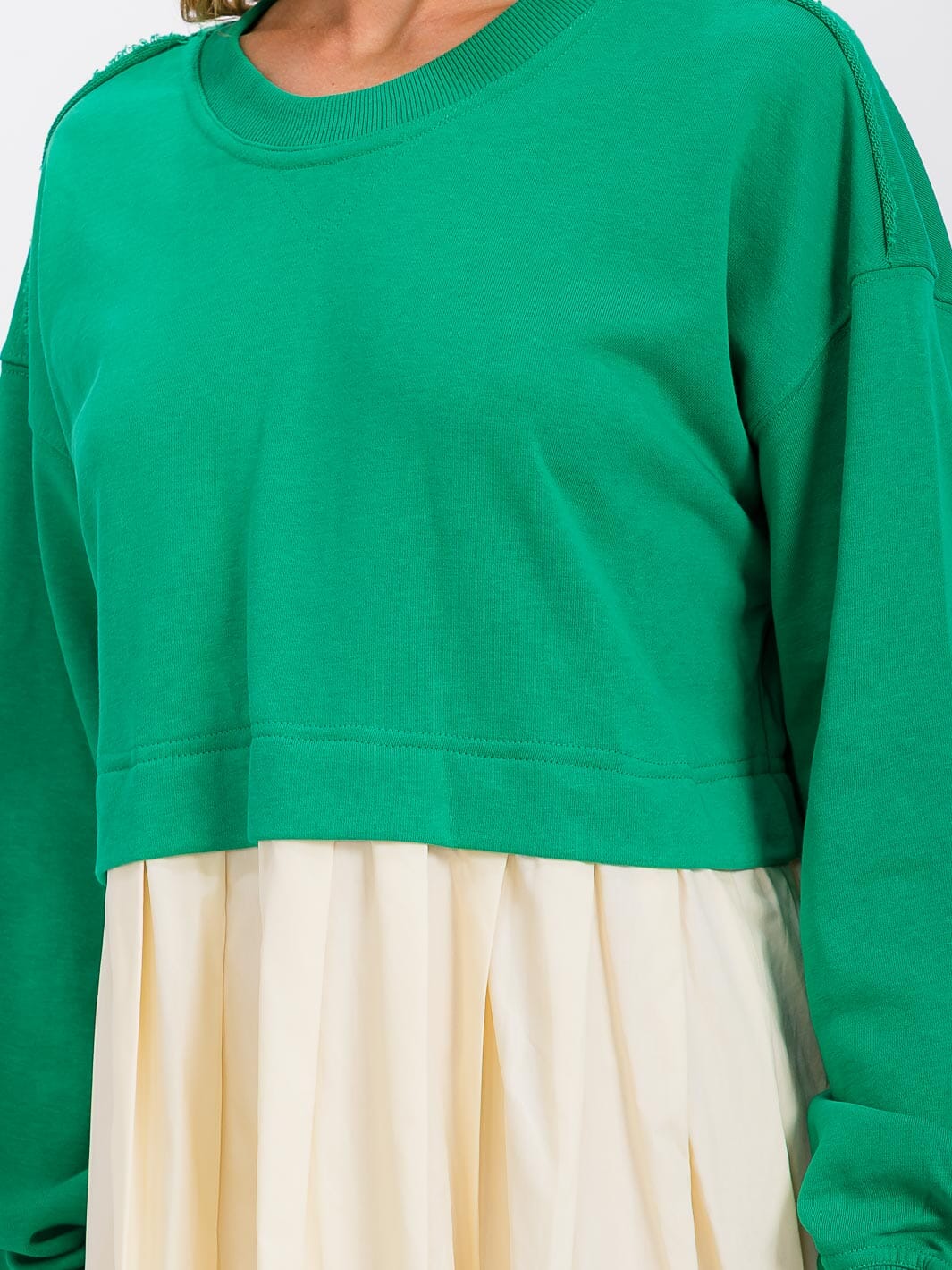 WOMEN'S LONG SLEEVE TUNIC CONTRAST COLORBLOCK MINI DRESS