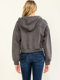 WOMEN'S LONG SLEEVE ZIP UP HOODED SWEATER